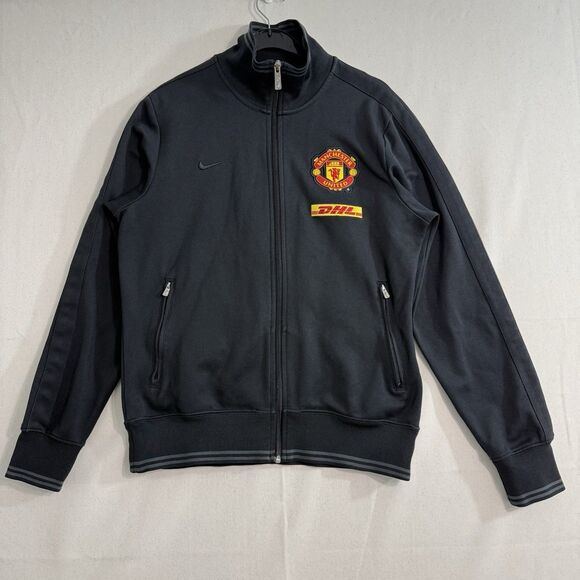 Nike Manchester United Full Zip Jacket Black Soccer 478169-010 Men Medium